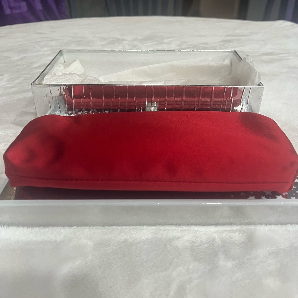 Michael Kors Scarlet Satin Clutch - Picture 3 of 8